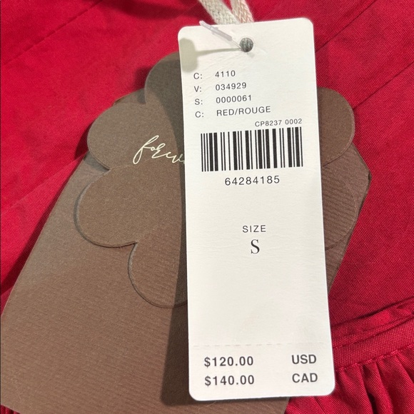 By Anthropologie Red Ruffled Blouse 💯 Cotton - Picture 13 of 13